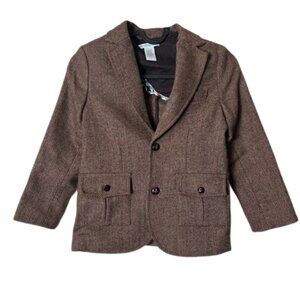 Janie and Jack brown herringbone tweed dongal wool blazer jacket child 6